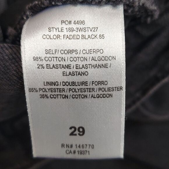 Re/done High Rise Raw Hem Straight Jeans Buttonfly Faded Black Sz 29 - Picture 11 of 12